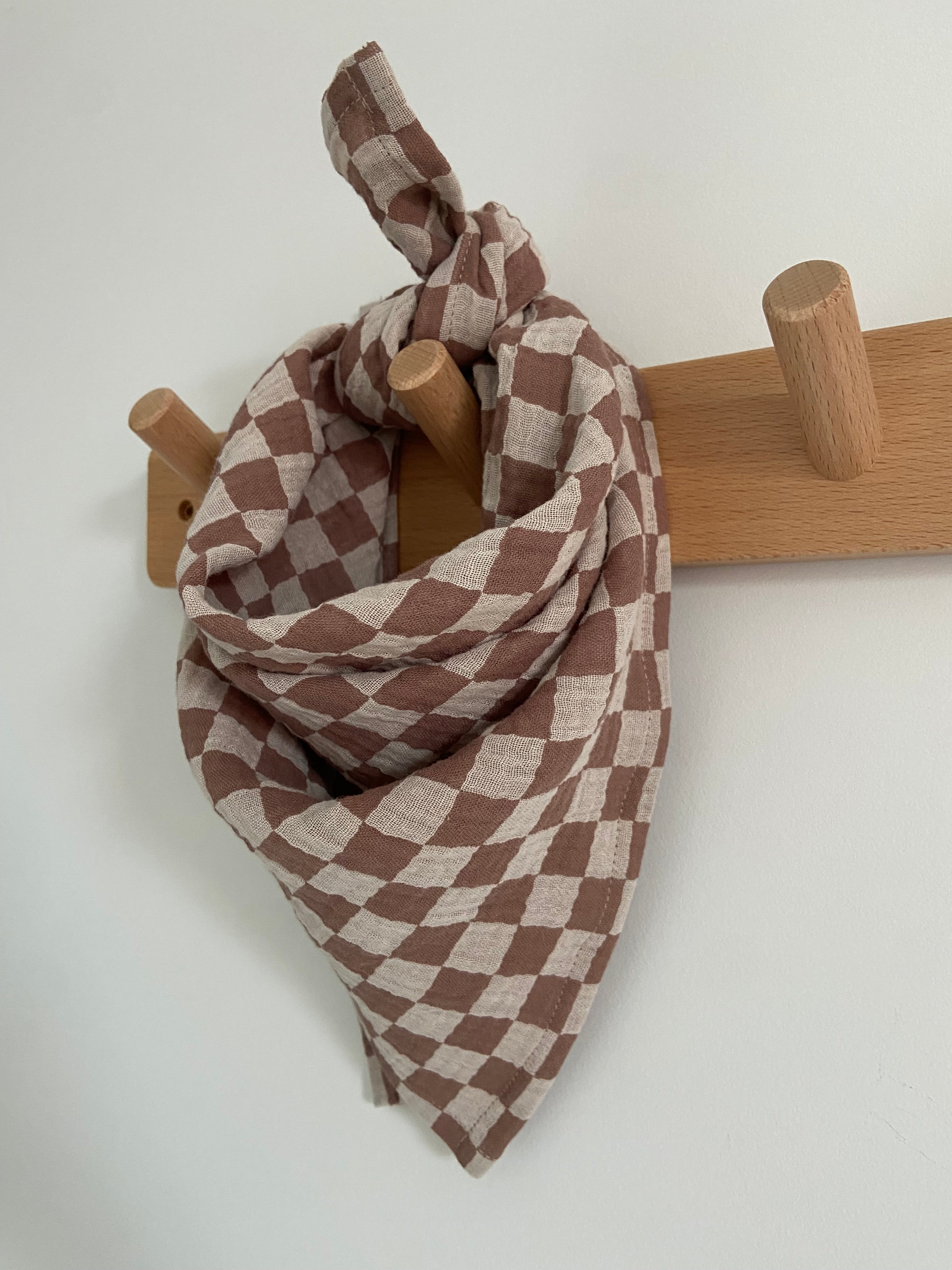 Foulard en Gaze de coton Damier