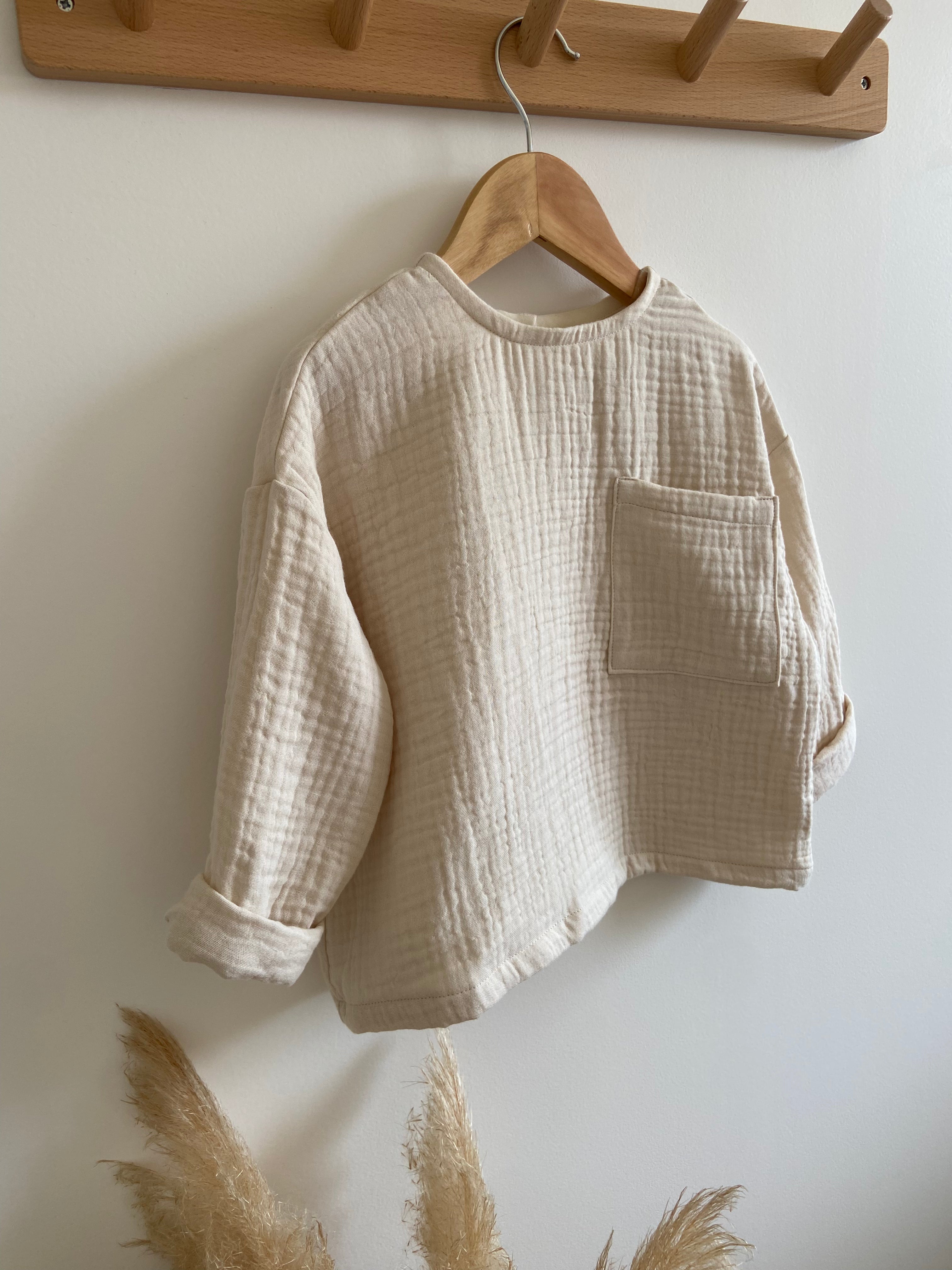 Blouse Oversize en gaze de coton Naturel