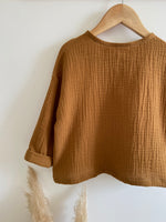 Charger l&#39;image dans la galerie, Blouse Oversize en Gaze de coton Bronze
