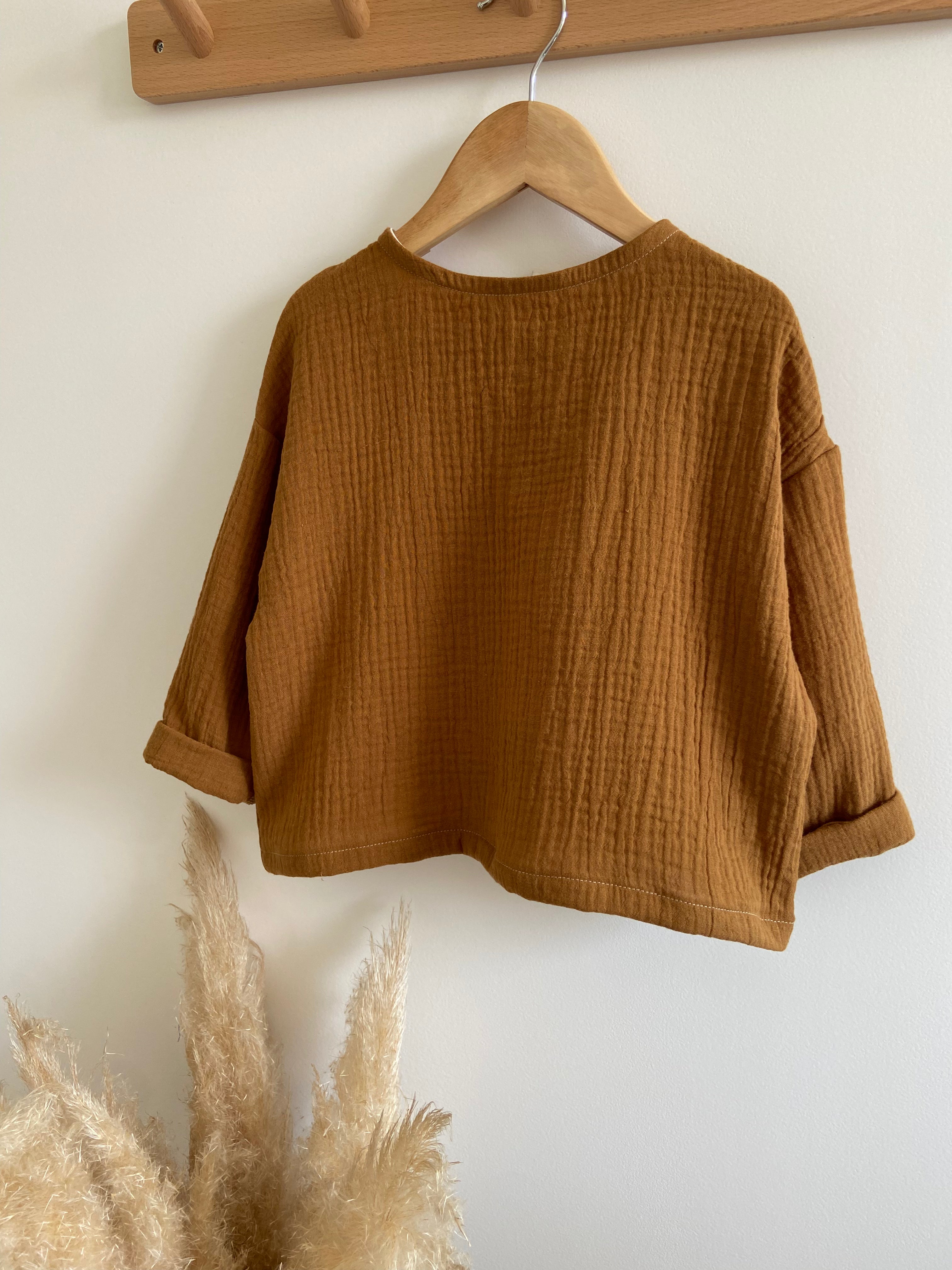 Blouse Oversize en Gaze de coton Bronze