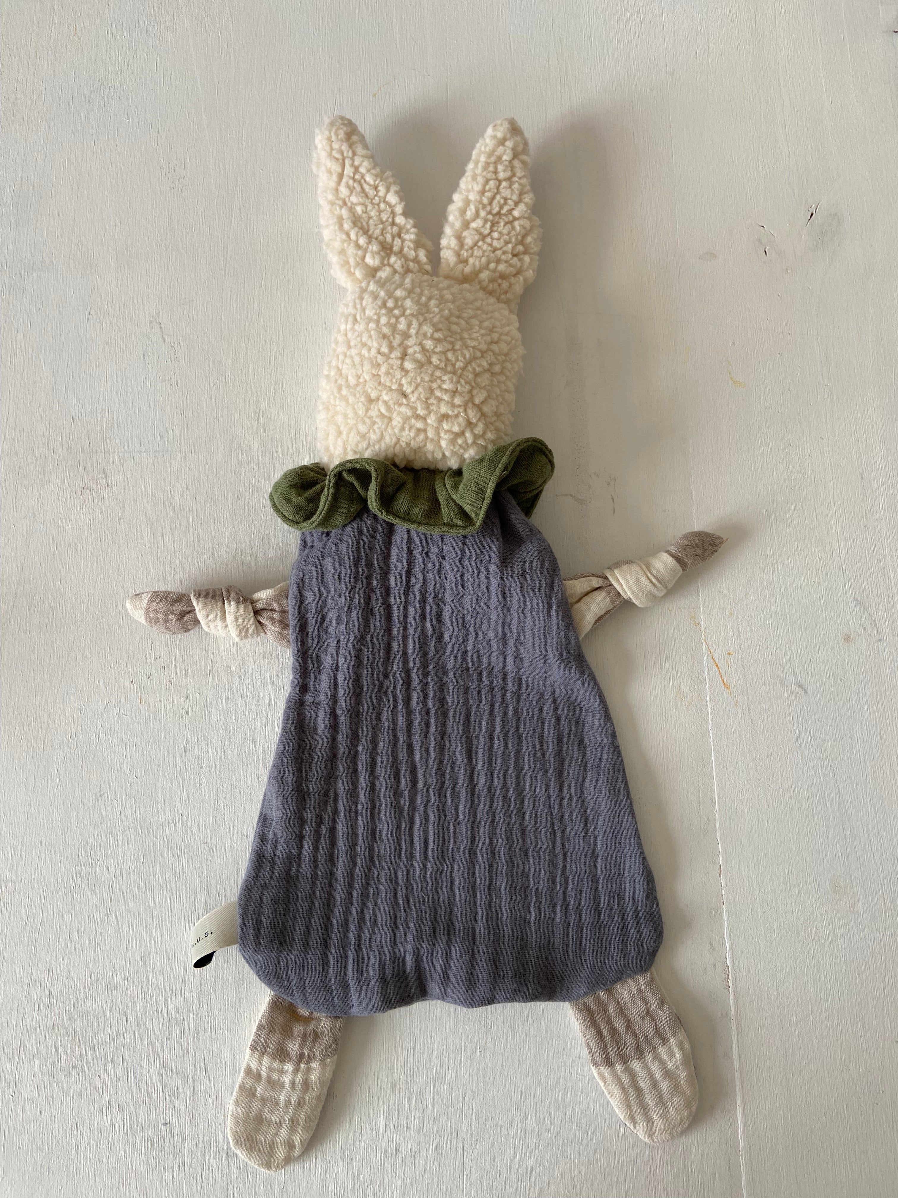 Doudou Lapin Chiffon Gris anthracite