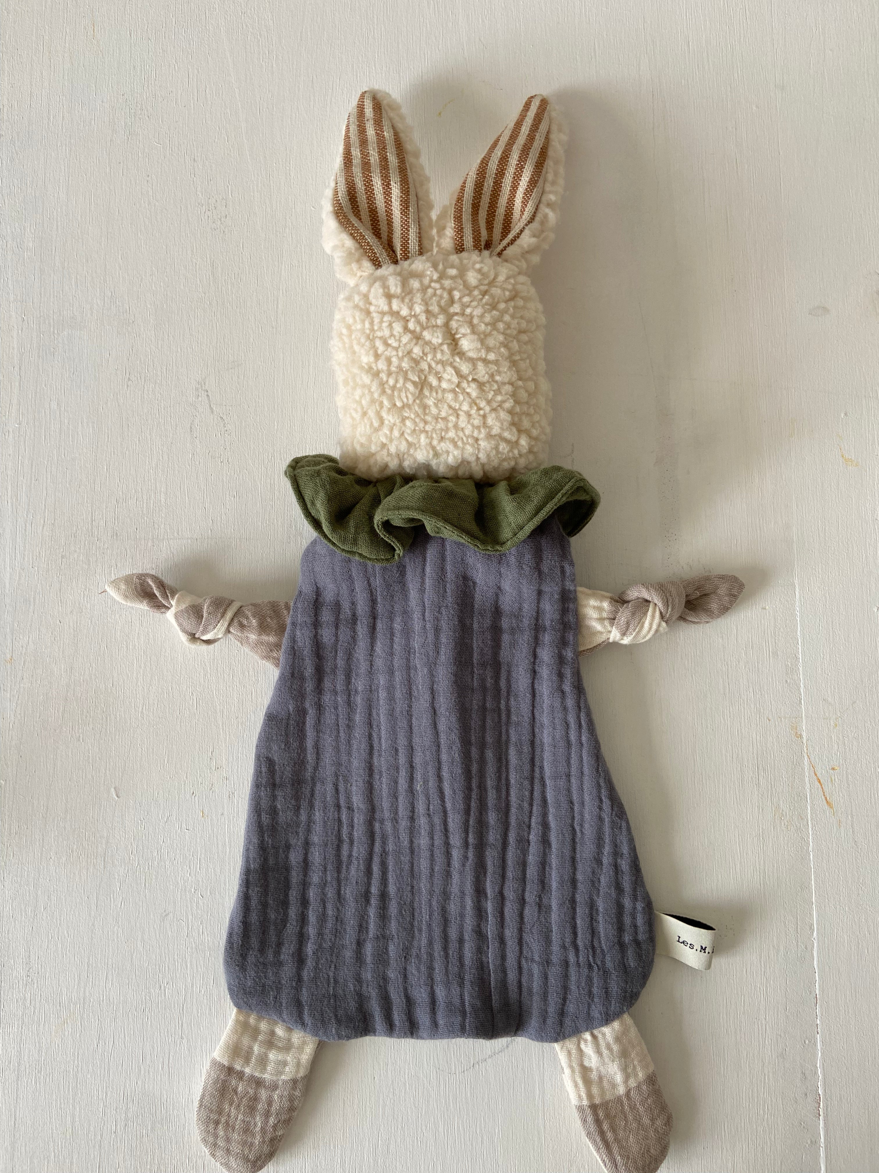 Doudou Lapin Chiffon Gris anthracite