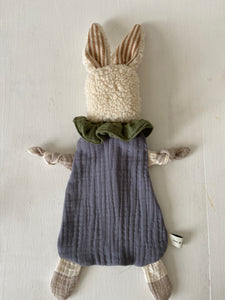 Doudou Lapin Chiffon Gris anthracite