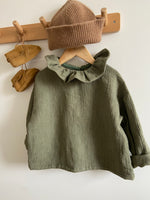 Charger l'image dans la galerie, Blouse Oversize à Col Lin Kaki
