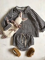 Charger l'image dans la galerie, Doudou Lapin Chiffon Vichy Marron
