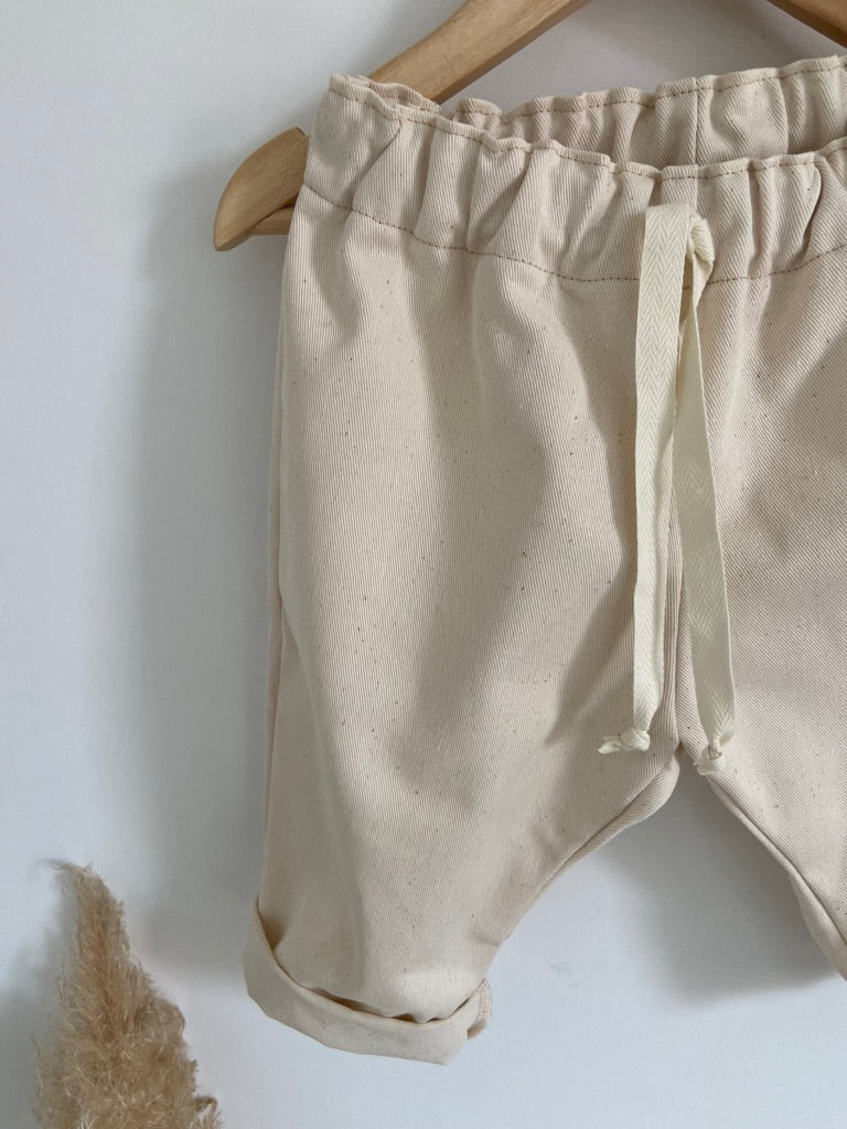 Pantalon en Sergé coton Naturel