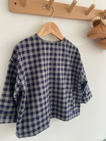 Charger l&#39;image dans la galerie, Blouse oversize vichy Bleu Gris
