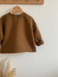 Blouse Oversize en nid d'abeille Chocolat