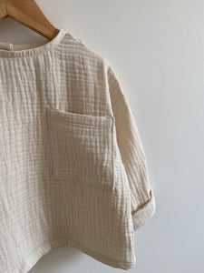 Blouse Oversize en gaze de coton Naturel