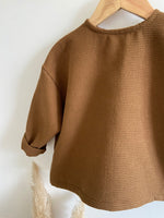 Charger l&#39;image dans la galerie, Blouse Oversize en nid d&#39;abeille Chocolat
