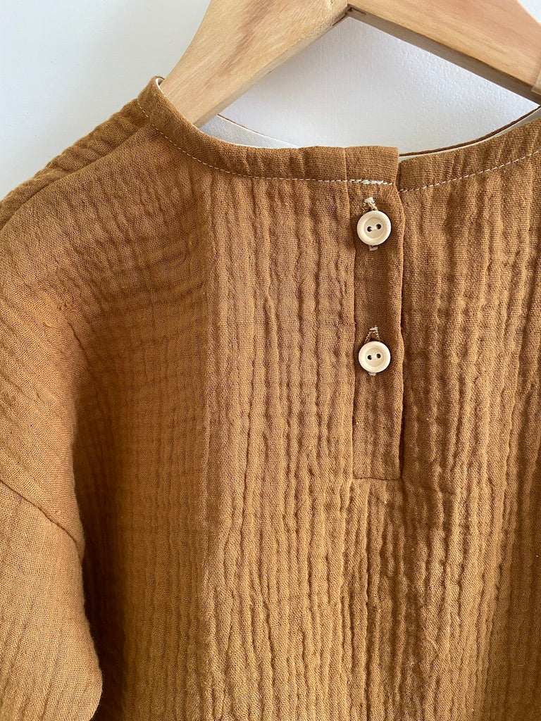 Blouse Oversize en Gaze de coton Bronze