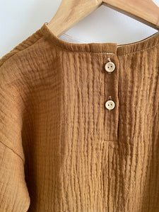Blouse Oversize en Gaze de coton Bronze