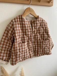 Veste matelassée Vichy Caramel