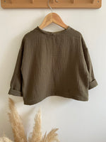 Charger l&#39;image dans la galerie, Blouse Oversize en Gaze de coton Kaki
