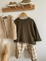 Charger l&#39;image dans la galerie, Blouse Oversize en Gaze de coton Kaki
