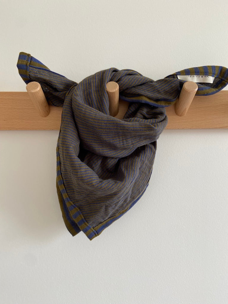 Foulard à rayures Marine et Bronze