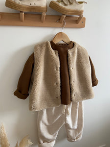 Blouse Oversize en nid d'abeille Chocolat