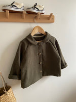 Charger l'image dans la galerie, Blouse raglan col claudine en Lin Kaki
