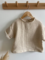 Charger l'image dans la galerie, Blouse manches courtes en Gaze de coton et Lin

