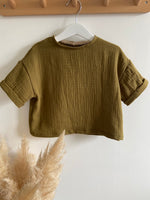 Charger l'image dans la galerie, Blouse manches courtes en Gaze Olive
