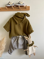 Charger l'image dans la galerie, Blouse manches courtes en Gaze Olive
