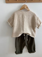 Charger l'image dans la galerie, Blouse manches courtes en Gaze de coton et Lin
