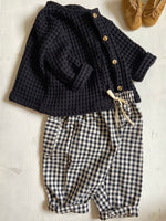 Charger l'image dans la galerie, Pantalon Ballon Vichy noir Lin
