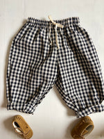 Charger l'image dans la galerie, Pantalon Ballon Vichy noir Lin

