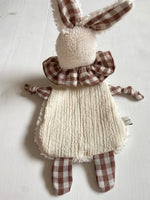 Charger l'image dans la galerie, Doudou Lapin Chiffon Vichy Marron
