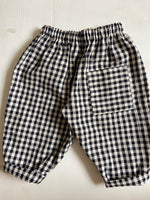 Charger l'image dans la galerie, Pantalon Ballon Vichy noir Lin
