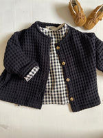 Charger l'image dans la galerie, Blouse Oversize en Vichy Noir Lin
