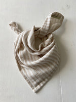 Charger l'image dans la galerie, Foulard en Gaze de Coton rayé Beige et Blanc
