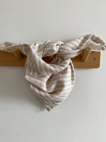 Charger l'image dans la galerie, Foulard en Gaze de Coton rayé Beige et Blanc
