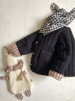 Charger l'image dans la galerie, Foulard Vichy Noir Lin
