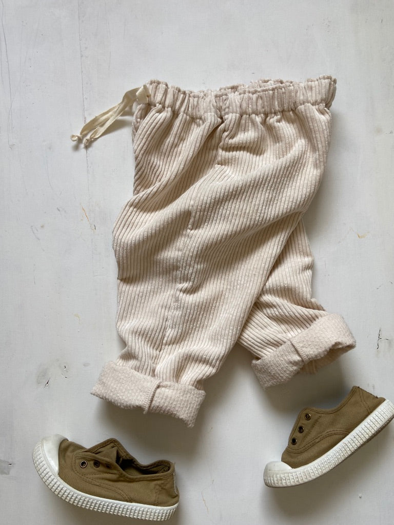 Pantalon Velours Côtelé Ecru